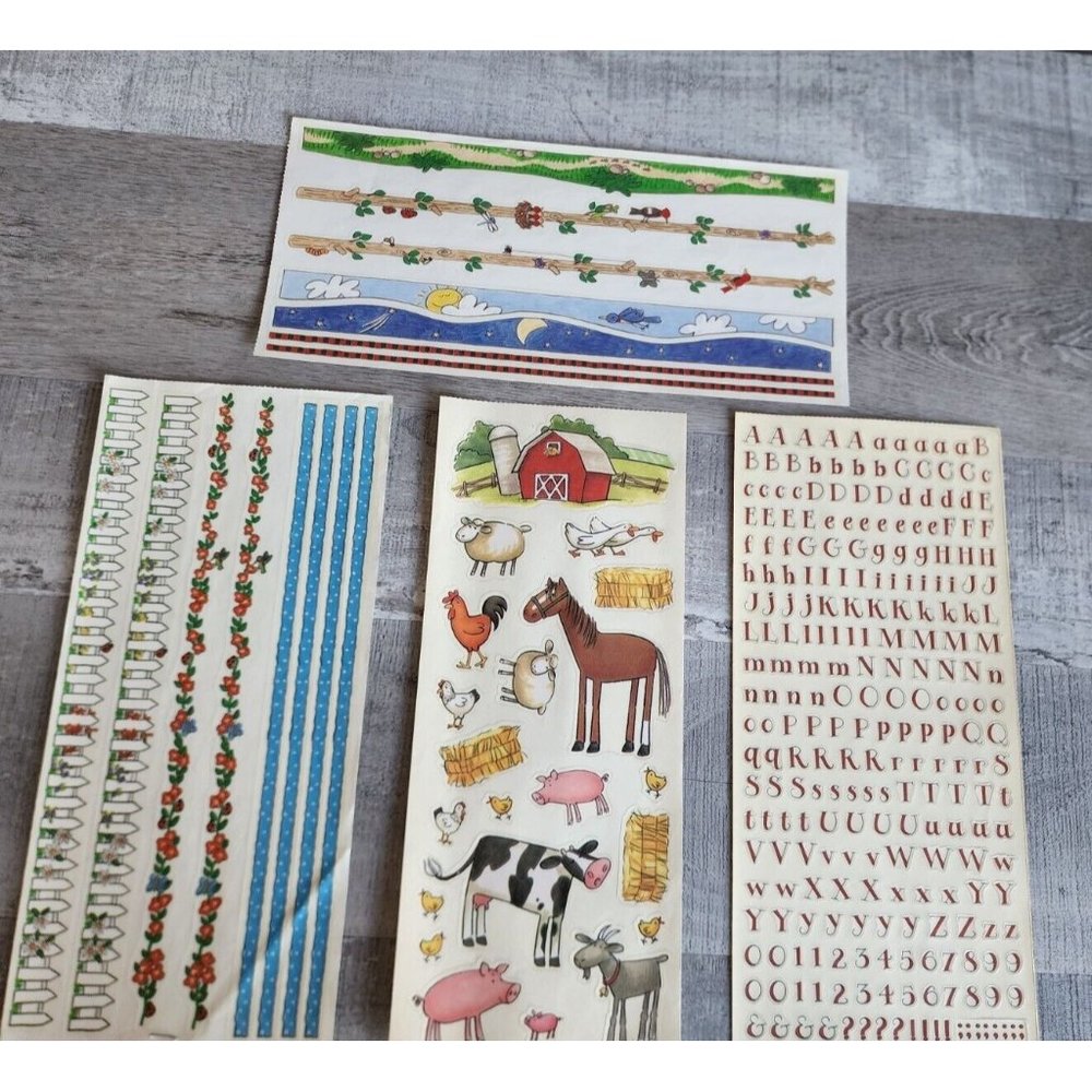 Jumbo Sticker Sheet - MAMBI Farm Animals Spring Scrapbooking NEW Retired #39